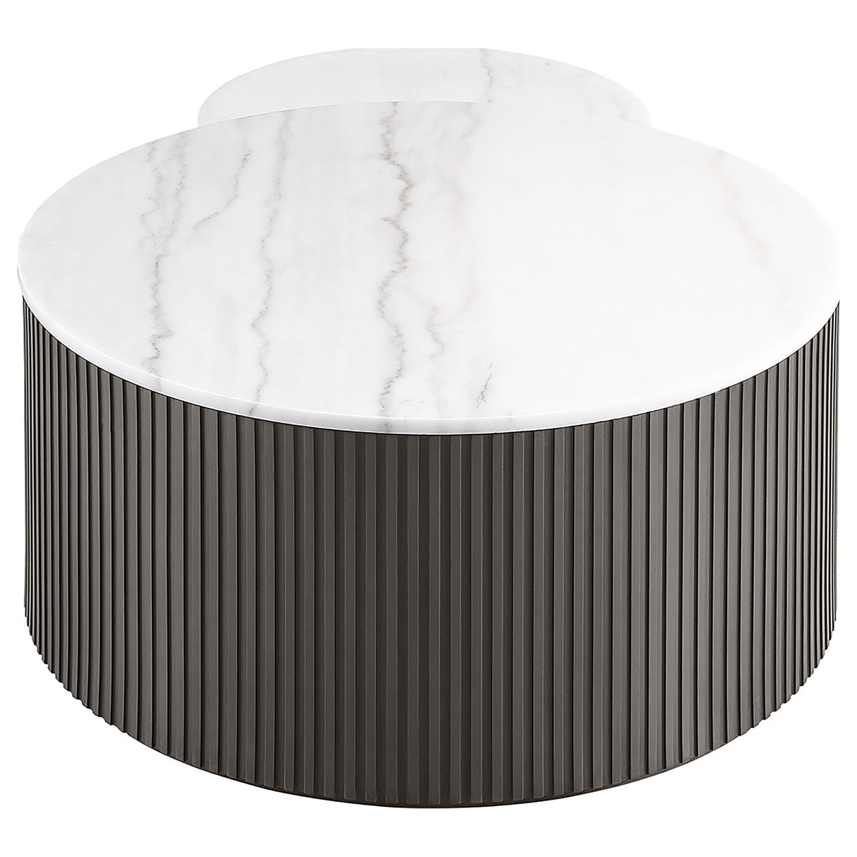 Charcoal MDF & Marble Nesting Coffee Table Set