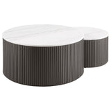 Charcoal MDF & Marble Nesting Coffee Table Set