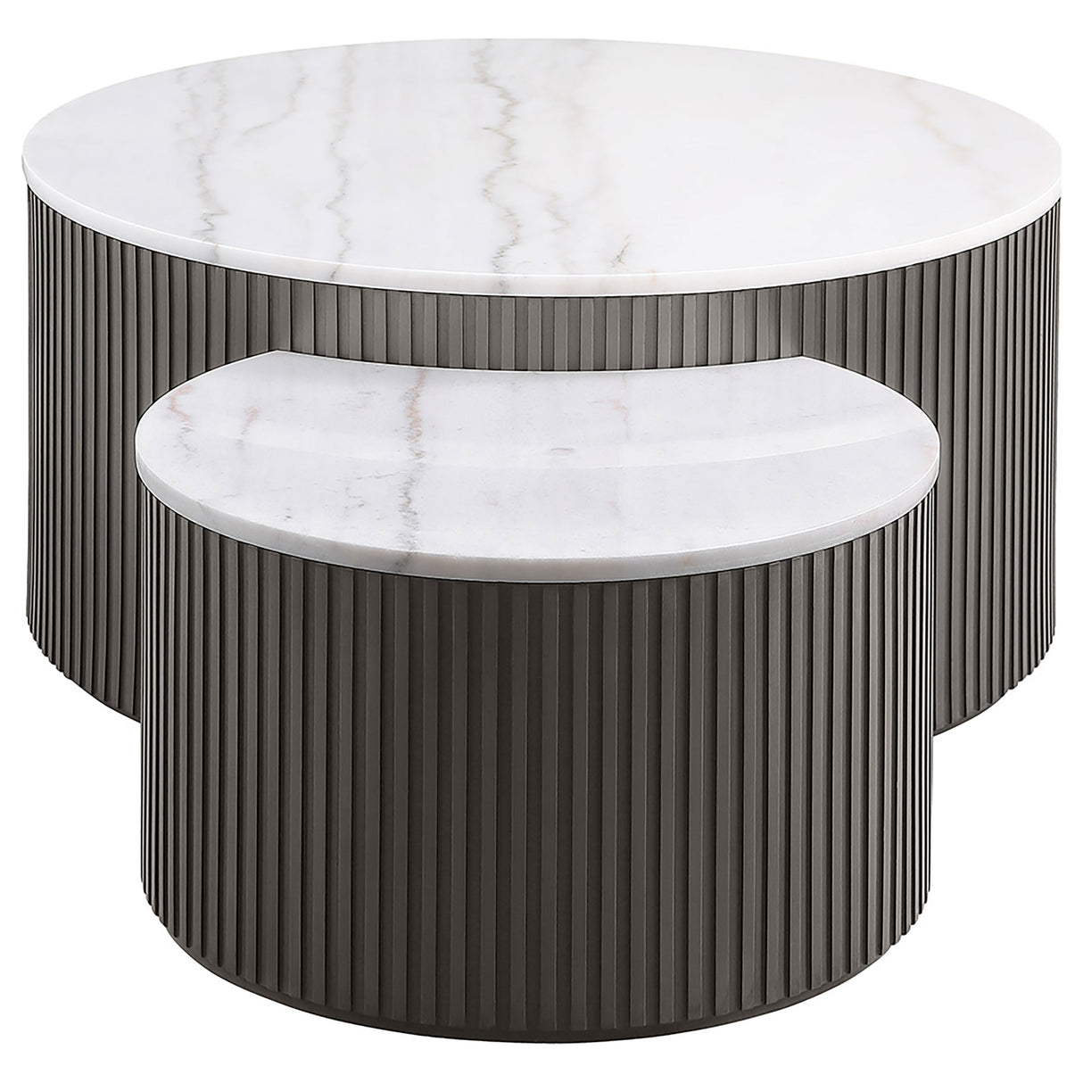 Charcoal MDF & Marble Nesting Coffee Table Set