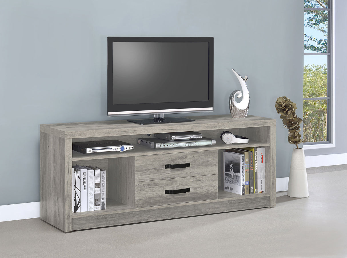 Burke 2-Drawer Grey Driftwood TV Stand - 59 Inch