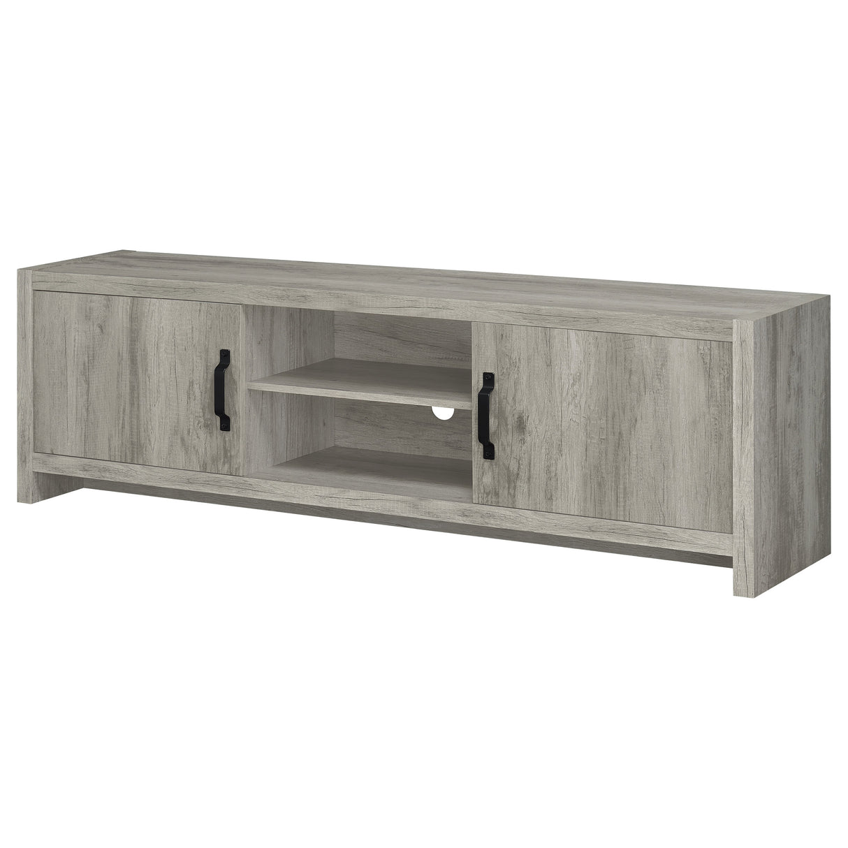 Burke 71-Inch TV Stand, Grey Driftwood Engineered Wood
