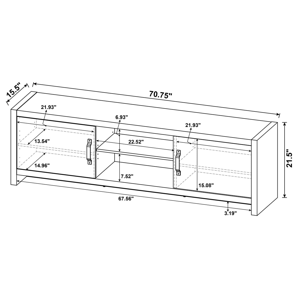 Burke 71-Inch TV Stand, Grey Driftwood Engineered Wood