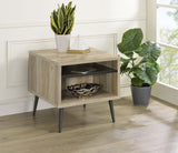 Welsh Square Engineered Wood Side End Table, Distressed Pine