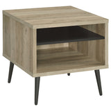 Welsh Square Engineered Wood Side End Table, Distressed Pine