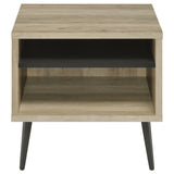 Welsh Square Engineered Wood Side End Table, Distressed Pine