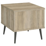 Welsh Square Engineered Wood Side End Table, Distressed Pine
