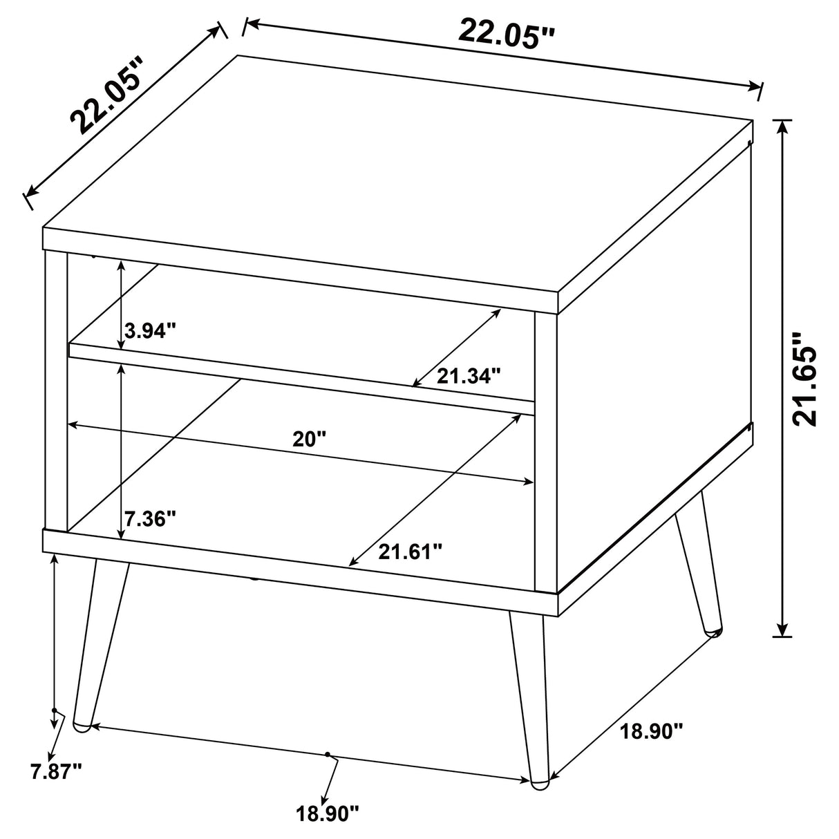 Welsh Square Engineered Wood Side End Table, Distressed Pine