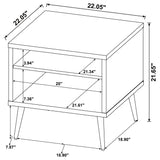 Welsh Square Engineered Wood Side End Table, Distressed Pine