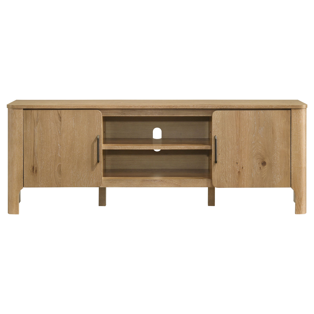 Rowe 65-inch 2-Door Wood TV Stand, Light Oak