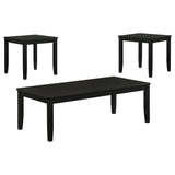 Black Rubberwood Coffee Table 3-Piece Set
