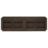79" TV Stand with Glass Doors in Dark Rustic Mango