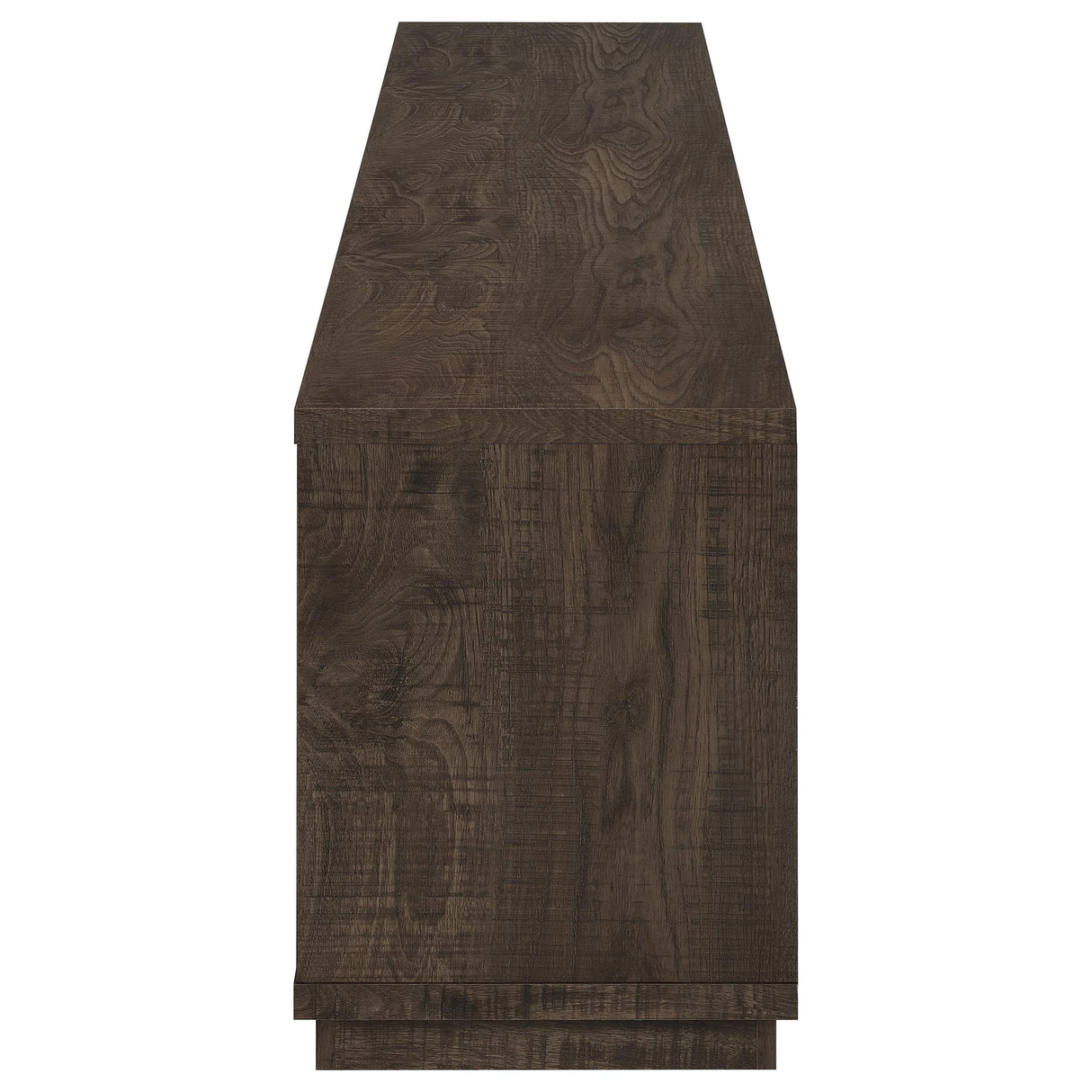 79" TV Stand with Glass Doors in Dark Rustic Mango