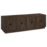 79" TV Stand with Glass Doors in Dark Rustic Mango