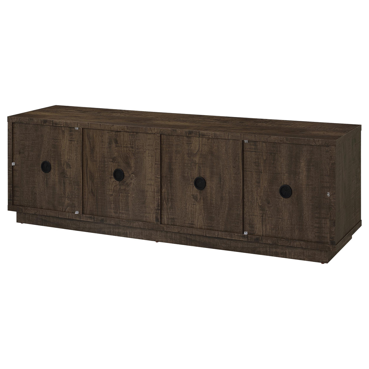 79" TV Stand with Glass Doors in Dark Rustic Mango