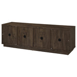 79" TV Stand with Glass Doors in Dark Rustic Mango