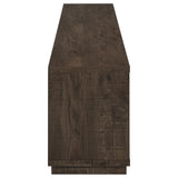 79" TV Stand with Glass Doors in Dark Rustic Mango