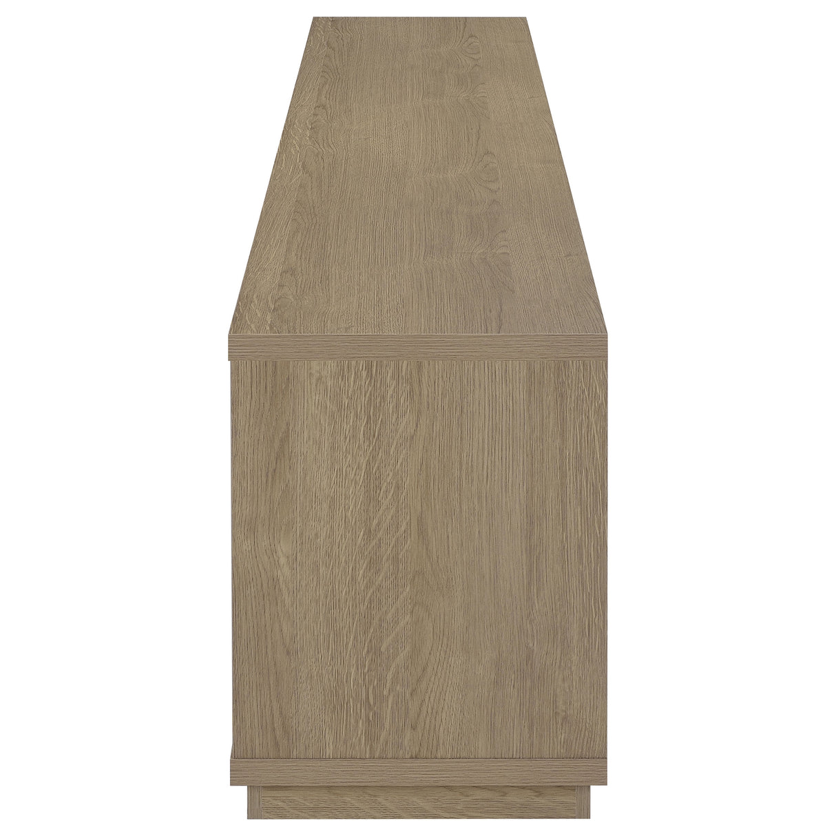 79" Latte Melamine TV Stand with Glass Doors