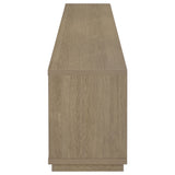 79" Latte Melamine TV Stand with Glass Doors