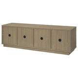 79" Latte Melamine TV Stand with Glass Doors