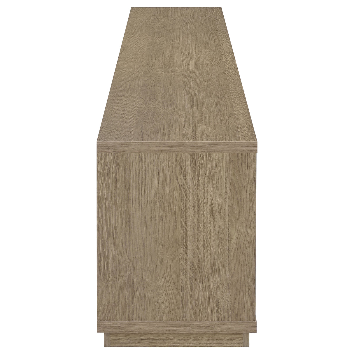 79" Latte Melamine TV Stand with Glass Doors
