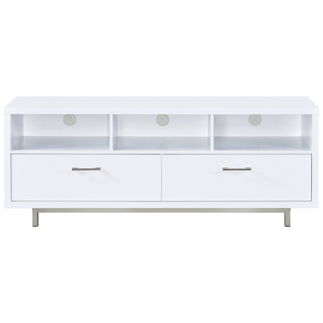 Casey 2-Drawer White TV Stand, 60 inches