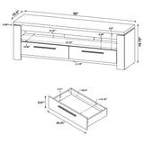 Elkton 2-Drawer Engineered Wood TV Stand, Weathered Grey
