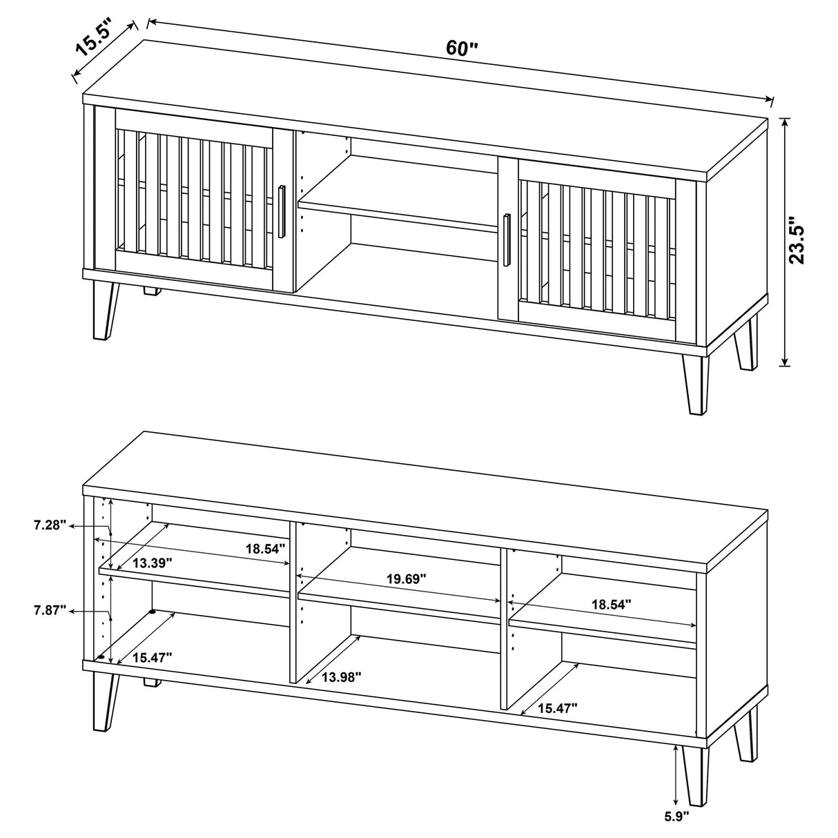 Sedona 2-Door 60-Inch TV Stand in Dark Pine