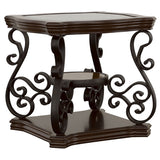 Laney 2-Piece Glass Top Coffee and End Table Set Dark Merlot