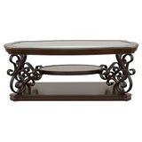Laney 2-Piece Glass Top Coffee and End Table Set Dark Merlot