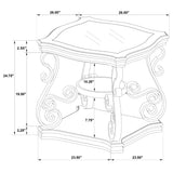 Laney 2-Piece Glass Top Coffee and End Table Set Dark Merlot