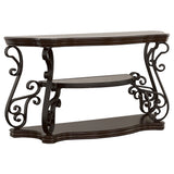 Laney Scrollwork Console Table in Dark Merlot