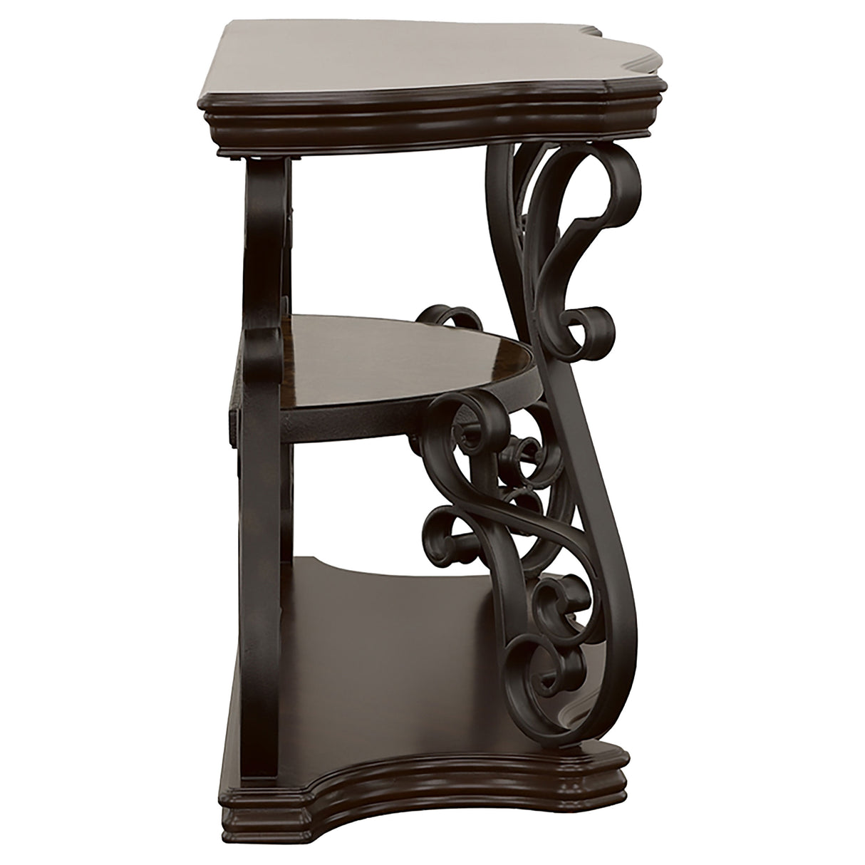 Laney Scrollwork Console Table in Dark Merlot