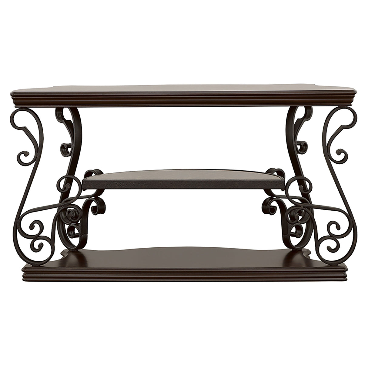 Laney Scrollwork Console Table in Dark Merlot