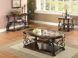 Laney Scrollwork Console Table in Dark Merlot