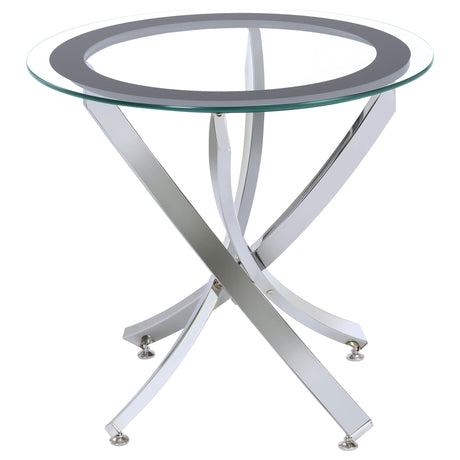 Brooke 2-Piece Round Coffee and End Table Set, Chrome