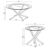 Brooke 2-Piece Round Coffee and End Table Set, Chrome