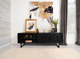 Marsden 2-Door Mango Wood 70-Inch TV Stand Charcoal Black