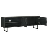 Marsden 2-Door Mango Wood 70-Inch TV Stand Charcoal Black