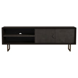 Marsden 2-Door Mango Wood 70-Inch TV Stand Charcoal Black