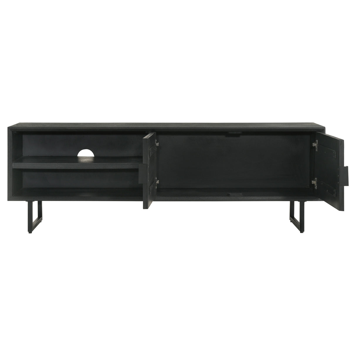 Marsden 2-Door Mango Wood 70-Inch TV Stand Charcoal Black