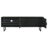 Marsden 2-Door Mango Wood 70-Inch TV Stand Charcoal Black