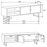 Marsden 2-Door Mango Wood 70-Inch TV Stand Charcoal Black