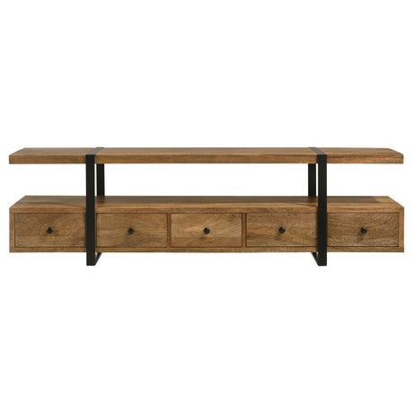 Otto 5-Drawer Mango Wood TV Stand - 70 Inch Brown