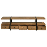 Otto 5-Drawer Mango Wood TV Stand - 70 Inch Brown