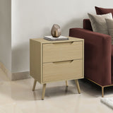 Accent Table With Storage Drawers - Natural