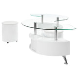 Buckley 3-Piece Coffee Table and Stools Set White High Gloss