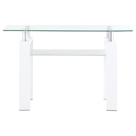 Dyer Rectangular Glass Top Entryway Console Table White