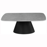 Eason 2-Piece Cocktail Coffee Table Set Concrete and Black