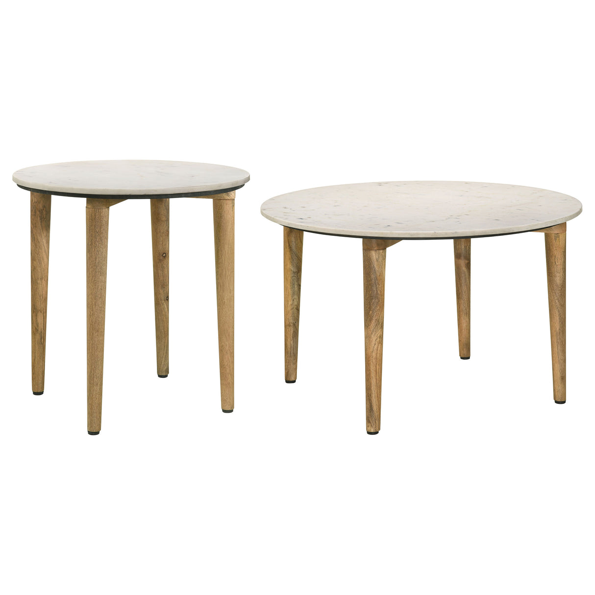 Aldis 2-Piece Coffee and End Table Set, White Marble