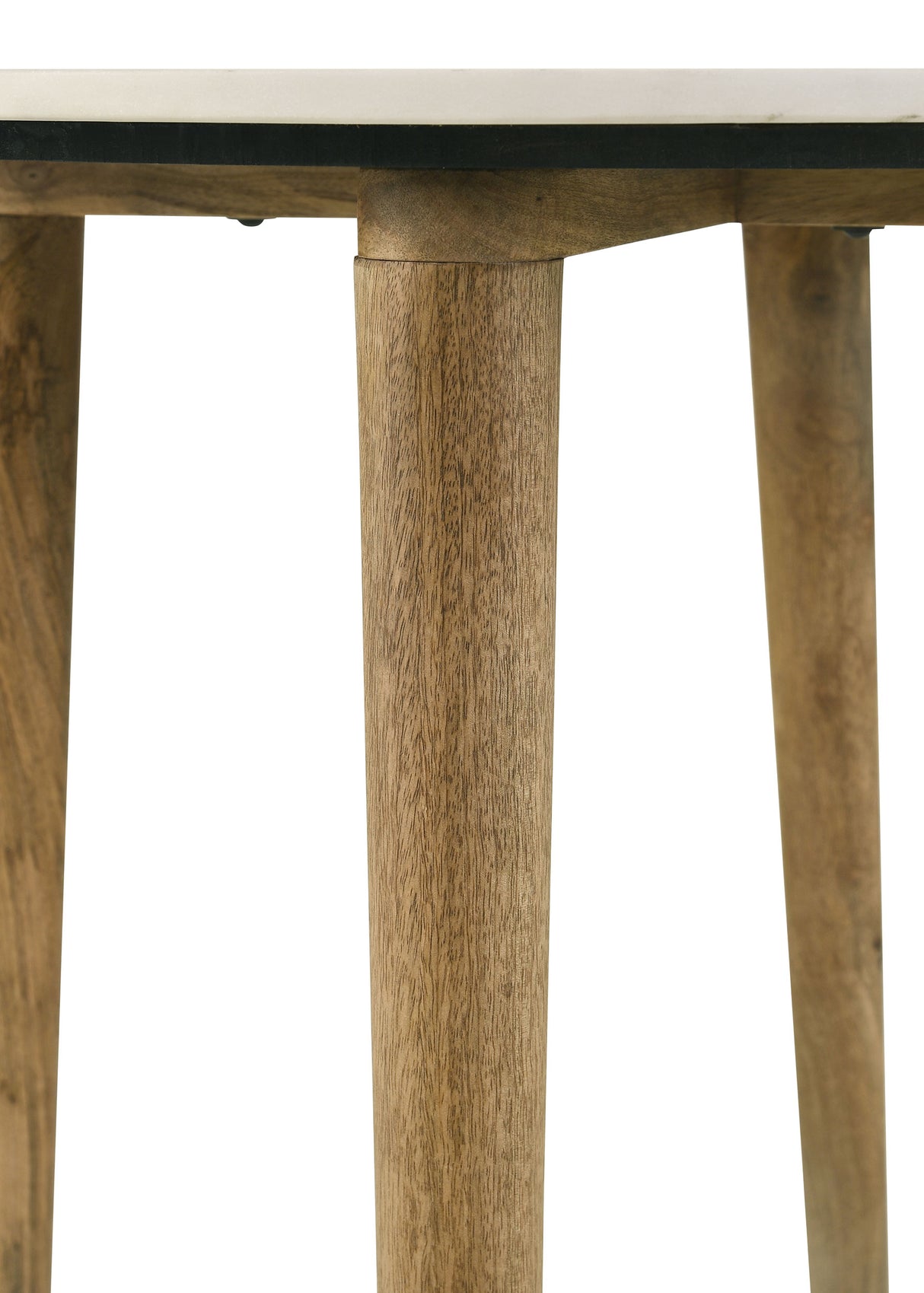Aldis Round Marble Top Coffee Table, White and Natural